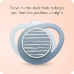 NUK Glow-in-The-Dark Orthodontic Pacifier with Heart-Shaped Shield, BPA-Free, fits 0-6 Months, 4-Pack