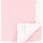 Hudson Baby Unisex Baby Plush Mink and Sherpa Blanket, Pink Floral, One Size