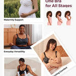 Momcozy Seamless Pumping Bra Hands Free, Fixed Padding Hands-Free Pumping & Nursing Bra, Wireless Comfort Pumping Bra Leopard Black