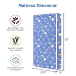 Lillibearas Premium Crib Mattress and Toddler Mattress 52" x 27.6" x 5",Firm,Breathable Hypoallergenic for Standard Cribs and Toddler Bed