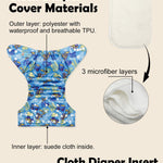 ALVABABY Baby Cloth Diapers 6 Pack with 12 Inserts Cloth Diaper Covers Adjustable Washable Reusable for Baby Girls and Boys 6DM135A