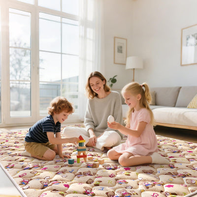 Baby Play Mat - 71" X 59",Premium Thicker Foam Machine Washable, Extra Large Anti-Slip Soft Cushioning Foam Playmats for Babies and Toddlers, Foldable Baby Crawling Mat for Playpen