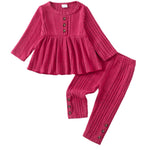 Kucnuzki Baby Girl Clothes 6-9 Months Long Sleeve Crewneck Sweatshirt Cute Tunic Top Hot Pink Baby Leggings Pants 9-12 Month Girl Clothes Fall Winter Outfits