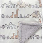 CREVENT Baby Welcome Gift Set Storage Basket with 2 Blankets+ 1 Security Blanket + 1 Taggie + 1 Gift Bag with Ribbon (Ivory)