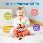Hooku Montessori Toys for 1 Year Old, Sensory Toys for Babies, Food Grade Silicone Pull String Activity Toy, Fine Motor Toys, Travel Toys, Toddler Infant Girl Boy Gifts