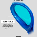 Arena Unisex Youth Spider Junior Swim Goggles Girls and Boys Ages 6 to 12 Anti-Fog Mirror Lens Easy to Adjust Strap No Leak, White/Pink/Fuchsia