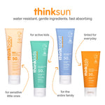 Thinkbaby Mineral Sunscreen for Sensitive Skin, SPF 50 Clear Zinc Oxide Baby Sunblock, 3 Fl Oz, Broad Spectrum UVA/UVB Protection, Natural, Water Resistant, Reef Safe, Vegan