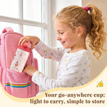 12oz Ballet Kids Water Bottle, Ballerina Water Bottle for School, Pink Kids Insulated Bottles with Straw & Handle, Leak-Proof, BPA-free, Straw Lid, Stainless Steel for Travel Gift Cup for Girls