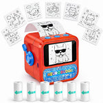 NeuroBuddie AI Sticker Box Printer for Kids, Voice-to-Sticker, Magic Thermal Sticker Maker with Display, Inkless Portable Mini Printer for Coloring Creative DIY Fun, 6 Rolls Paper Included