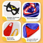Superhero Capes Set and Wristbands Kids Costumes Halloween Christmas Cosplay Dress Up for Boys Girls