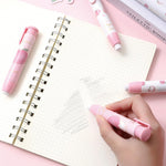 4 Pcs Cute Pink Retractable Eraser with 4 Pcs Extra Refills Cartoon Eraser Pencil Erasers for School Kids Boy Girl Women (4Pcs Peach)