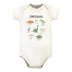 Hudson Baby Unisex Baby Cotton Bodysuits, Dinosaur Adventures 5-Pack, 6-9 Months