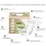 Terra Diapers Size 4: 85% Plant-Based Diapers, Ultra-Soft & Chemical-Free for Sensitive Skin, Superior Absorbency for Day or Nighttime Diapers, Designed for Toddlers 22-30 Pounds, 18 Count