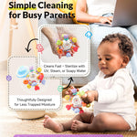 Baby Silicone Teething Toys - Safe, Multi-Functional BPA-Free Sensory Learning Teether Montessori Baby Toys for Infant 0-12 Months Teething Relief with Rattle Perfect Baby Gift for Boys Girls