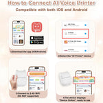 BLESSOURCE AI Mini Sticker Printer for Kids: Voice-to-Sticker, AI Dialogue, Inkless Thermal Printing, BPA & BPS-Free, Portable Sticker Maker Machine for Home & DIY, Creative Gift Set for Kids Ages 5+