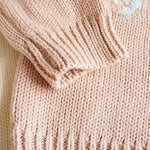 Simplee kids Baby Cardigan Hand Knitted Cardigan with Hand Embroidery Sweater Long Sleeve Baby Girl Coat for Winter and Autumn 6-12 Months B - Pink