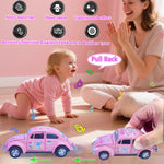 Girls Car Toy, Beetle Model 1:36 Alloy Metal Diecast Classic Vehicle Model Toy, Unicorn Car Pull Back Model Collection Gift Ornament for Kids Aldult(Pink)