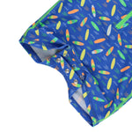 RUGGEDBUTTS Baby/Toddler Boy Swimsuit, One Piece Zipper Rash Guard Sunsuit with UPF 50+ Sun Protection - Neon Surfs Up, 0-3m