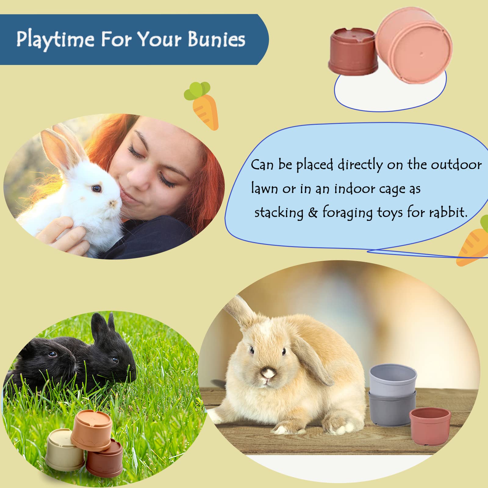 Mooydee 8 Pcs Stacking Cups for Rabbits Guinea - Mooydee - Baby and ...