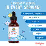 MARYRUTH'S Organics Kids Probiotic Liquid Drops | USDA Organic Probiotics for Digestive Health | Ages 4+ Gut Health & Immune Support Supplement | Overall Health | Vegan | Non-GMO | 1 Fl Oz