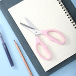 Small Pink Scissors, 5" Stainless Steel Blade with Acrylic Handle All Purpose Scissors Stationery Paper Cutting Tool for Office, Home (Pink)