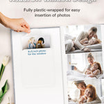 Artfeel Photo Album 4x6 with 300 Pockets,Slip-in Picture Albums,Linen Cover Memory Book with Front Window,White Page Vertical Photo Book for Wedding,Family,Anniversare,Baby,Vacation,Father's Day