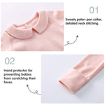 pureborn Newborn Baby Girls' Long Sleeve Cotton Bodysuit Spring Fall Solid Pink 0-3 Months