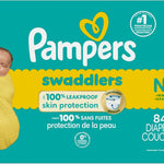 Pampers Baby Diapers - Swaddlers - Size 0, 84 Count, Ultra Absorbent Disposable Newborn Diaper