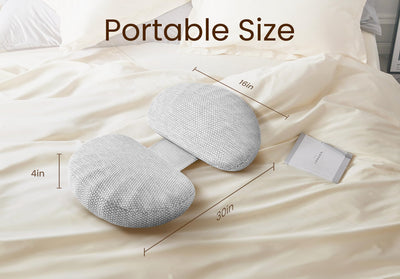 Tinkerz Pregnancy Pillow for Sleeping Memory Foam Pillow for Side Sleeper, Maternity Pillow Support for Back, Belly, HIPS for Pregnant Women, Portable and Adjustable Travel Wedge Pillows Grey