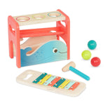 B. toys- Xylo-Pound Whale- Musical Instrument – Wooden Hammer & Balls – Developmental Toy for Toddlers – 1 Year +
