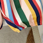 Kids Elastic Striped Harem Trousers Unisex Baby Boys Girls Casual Cotton Linen Loose Long Baggy Pants Toddler Clothes 6-12 Months 07 Multicolour