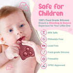 Mummentos Silicone Baby Teething Toys, Soft Teether Set for Sore Gums, BPA Free Chew Toys for Infants 3+ Months, Textured Teething Relief, Easy Grip Design (Rose Pink)