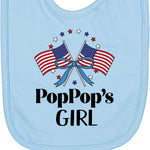 inktastic PopPop Girl Patriotic Granddaughter Newborn Bib