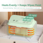 Chefhandy Baby Wipe Warmer, Wipe Warmer and Baby Wet Wipes Dispenser with UV Light Sanitizer,Baby Wipes Warmer for Babies,3 Heat Modes,Night Light,Heating Silence,Large Capacity Wipes Warmer (Green)