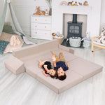 M HI-Mat Modular Kids Play Couch, Toddler Sectional Sofa, Versatile Child Furniture for Playroom Bedroom, Convertible Foam and Floor Cushion for Boys and Girls