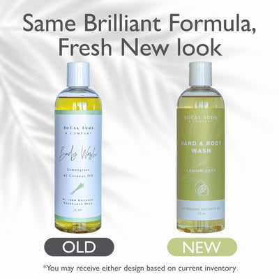 SoCal Suds & Company - 12oz Thick Organic Castile Soap Liquid Lemon Zest, Hand & Body Wash for Men & Women, Made w/Organic Oils & Coconut Oil, Perfect Bath Essentials, Gentle Soap for All Skin Types