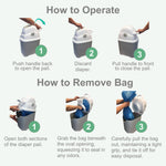 Foundations Mini Diaper Pail with Airtight Lid, Durable & Odorless Diaper Disposal, Large Capacity, Holds up to 30 Newborn Diapers, Refill with Any Bags, Baby Registry Gift - Gray