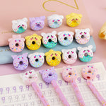 6pcs Creative Pencil Eraser Bright Color Donut Design Erasers Set Cute Erasers LCC726-11