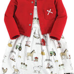 Hudson Baby Baby Girls' Cotton Dress and Cardigan Set