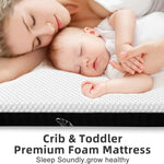 Crib Mattress, 52 x 27 Dual-Sided Memory Foam Baby and Toddler Mattress, Triple Layer Toddler Bed Mattress with Waterproof, Breathable, Removable Machine Washable Cover, Baby Mattresses for Crib