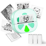 Mini Sticker Printer, D20 Portable Bluetooth Inkless Thermal Sticker Maker Machine with 3 Rolls Paper, Pocket Print Pods Label Maker for iphone, Impresora Portátil for Study Note, DIY, Kids Gift