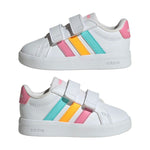 adidas Unisex-Baby Grand Court 3.0, White/Bliss Pink, 5