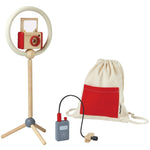 PlanToys® Wooden Pretend Play Video Creator Kit for Kids | Montessori Vlogger Role Play Toy with Camera, Ring Light & More | Eco-Friendly Educational Toy for Storytelling & Communication Skills