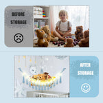 CERETIA Stuffed Animal Hammock with LED Light, Toy Hammock for Stuffed Animals Storage for Kids Room Decor, Stuffed Animal Hammock Corner, Baby Blue