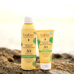 Babo Botanicals Zinc Sunscreen Lotion SPF 30 with 100% Mineral Actives, Non-Greasy, Water-Resistant, Fragrance-Free, Vegan, For Babies, Kids or Sensitive Skin, Clear, 3 Fl Oz