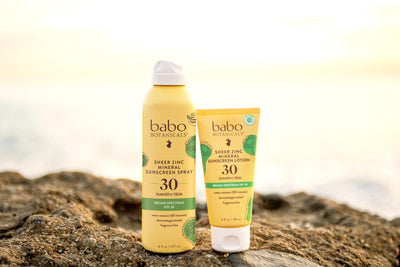 Babo Botanicals Zinc Sunscreen Lotion SPF 30 with 100% Mineral Actives, Non-Greasy, Water-Resistant, Fragrance-Free, Vegan, For Babies, Kids or Sensitive Skin, Clear, 3 Fl Oz