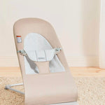 BabyBjörn Bouncer Balance Soft, Beige/Gray, Woven/Jersey | 2-in-1 Adjustable Baby Bouncer Seat and Toddler Chair, Newborn to Toddler (8-29 lbs), 4 Positions, Lightweight & Portable