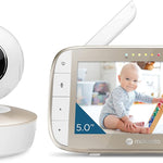 Motorola Nursery VM50G HD Wireless 2-Camera Video Baby Monitor, 5" Screen, 1000ft Range, 2-Way Audio, Pan/Tilt/Zoom, Split Screen, Night Vision