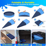 Jecoo Dog Pool for Large Dogs Kiddie Pool Hard Plastic Foldable Dog Bathing Tub Portable Outside Kids Swimming Pool for Pets and Dogs Outdoor Backyard