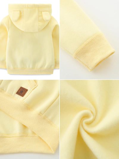 9 Month Baby Boy Clothes Full Zip Hoodie Sweatshirt Cotton Hooded Jackets Coat Casual Fall Tops Yellow